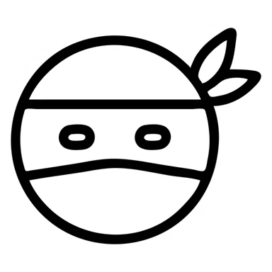 minimalist ninja icon black and white sticker