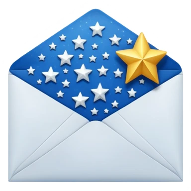 envelope with stars around it sticker