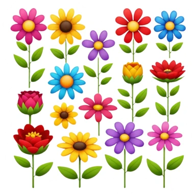 Various types of flowers sticker