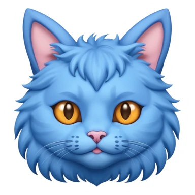 Blue cat with horns sticker