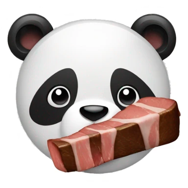Panda eating steak sticker