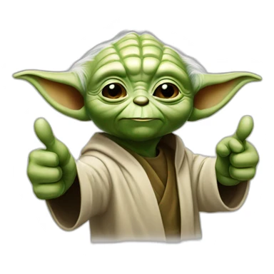 Yoda doing thumbs up  sticker