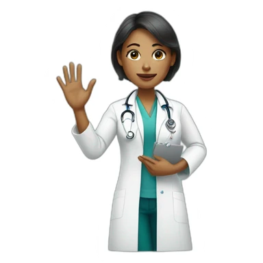 Tipping hand woman doctor sticker