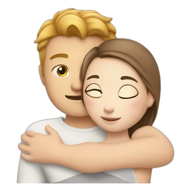 white skin guy is hugging a girl sticker