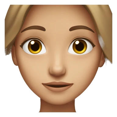 girl with hazel eyes, brown long hair, skinny face  sticker