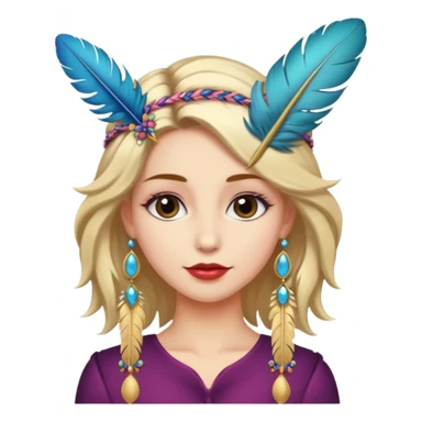 woman with feather hair accessory sticker