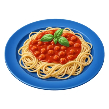 Blue plate with food sticker
