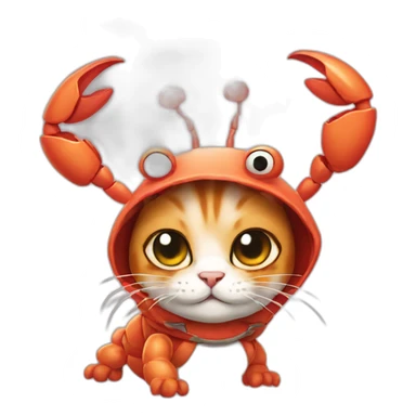 cat-cosplaying-crab sticker