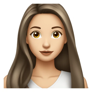 femme cheveux long lisse brune visage blanc sticker