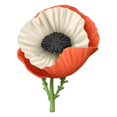 Poppy flower with brain  sticker