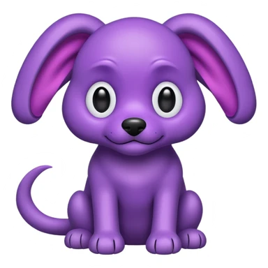 alien dog purple, folded ear sticker