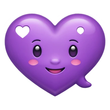 chat bubble emoji with a purple heart inside of it sticker