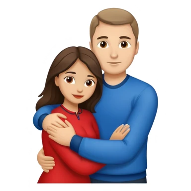 Couple hugging in Montenegro russian man and Latina girl  sticker