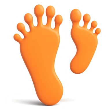 Add a realistic shadow under the Bigfoot footprint, keeping the playful look of the original 3D emoji style. The image should have no background. Maintain the 3D emoji style's characteristics in the edit. sticker