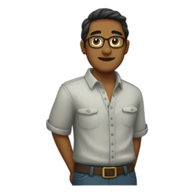 chico con camisa de tortuga negra feliz sticker