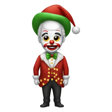 payaso con traje de papá Noel con cara alocada sticker