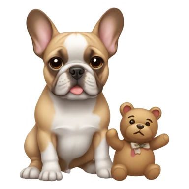 frenchie with a teddy bear sticker