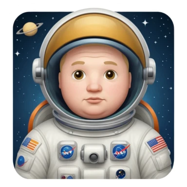 astronaut very fat man sticker