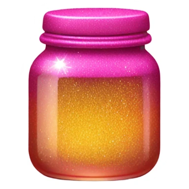 Hot pink jar of honey with glitter  sticker