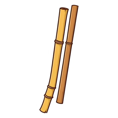 dried bamboo sticks, yellowish-brown color sticker