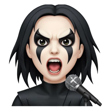 Black metal musician, screaming with mirophone sticker