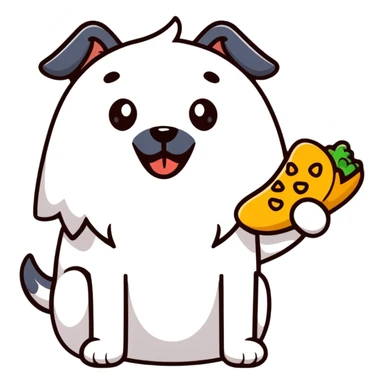 playful emoji eating a dog sticker