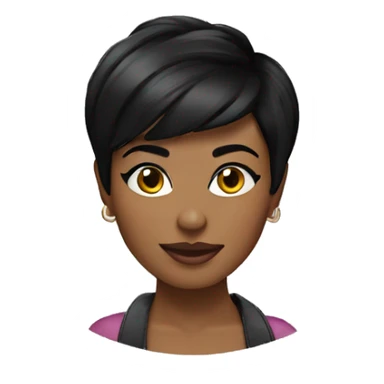 woman black pixie cut  sticker