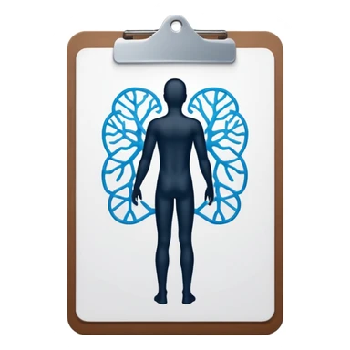 clipboard with a person silhouette and a neural network symbol sticker