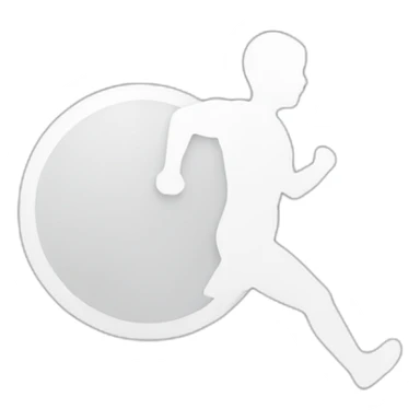 Circle with someone white running inside  sticker