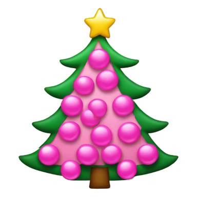 christmas tree with pink decorations  sticker