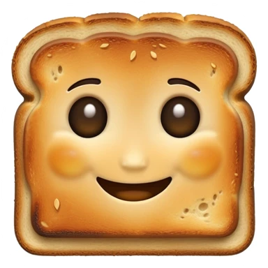 Cute burnt toast with a face sticker