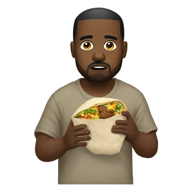 kanye west with a burrito  sticker