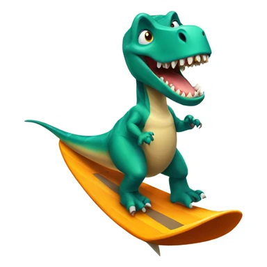 Dinosaur surfing sticker