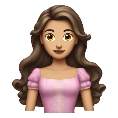 Brunette princess with half up half down hair sticker