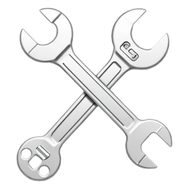 emoji symbolizing code refactor, with a wrench and code brackets, minimal style sticker