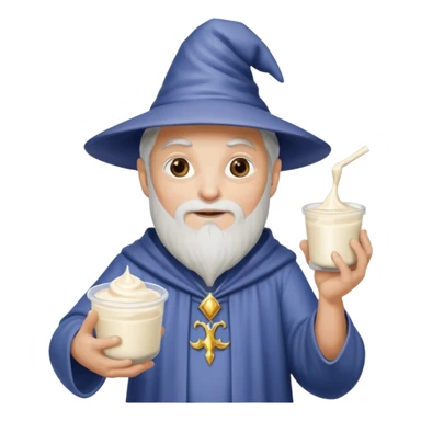 Naked Wizard with yogurt  sticker