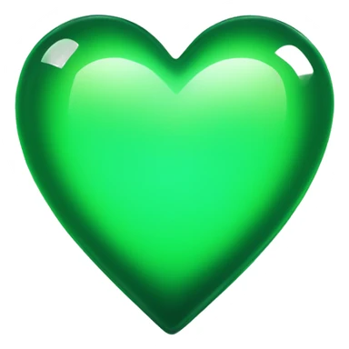glowing green glass heart sticker
