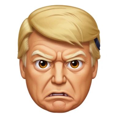 donald trump is angry. and he shows it with hand sticker