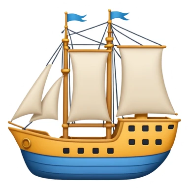 ship simplified classic emoji style less detail sticker