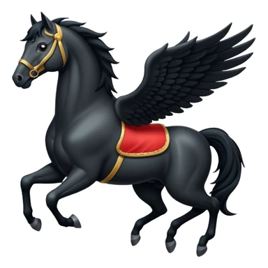 A black flying horse sticker