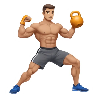 guy doing kettlebell swings sticker