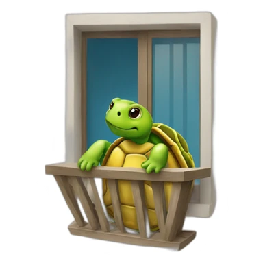 Tortue sur balcon  sticker