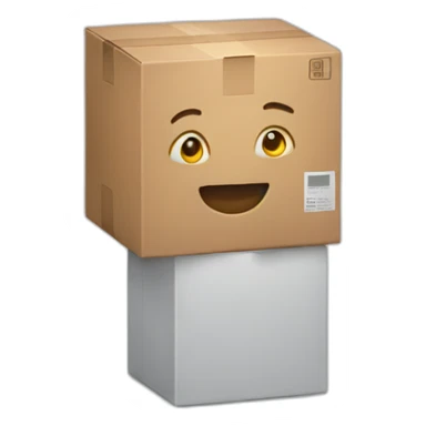 A person with a box sticker