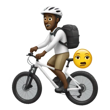 white man on white mountainbike riding sticker