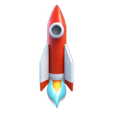 3d voxel rocket sticker