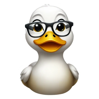 Cute duck with glasses sticker