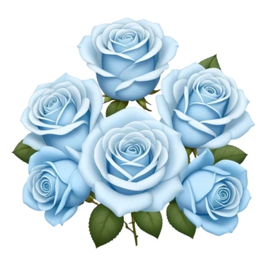 seven roses of white and pale blue roses  sticker