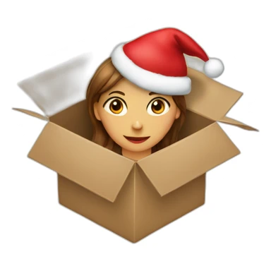 christmas girl in the box sticker