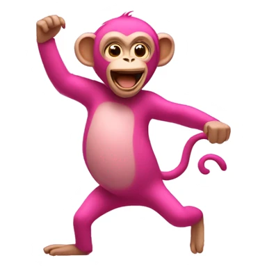 Pink monkey dancing like the roller rabbit one sticker
