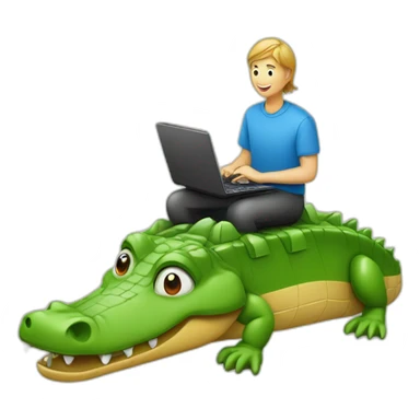ordinateur sur un crocodile sticker